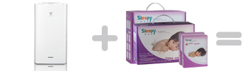 sharp-fu-w43t+sleepy防蟎標準雙人床組