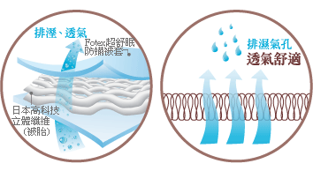 日本進口高科技立體纖維(被胎)加Fotex超舒眠防螨被套,排濕透氣